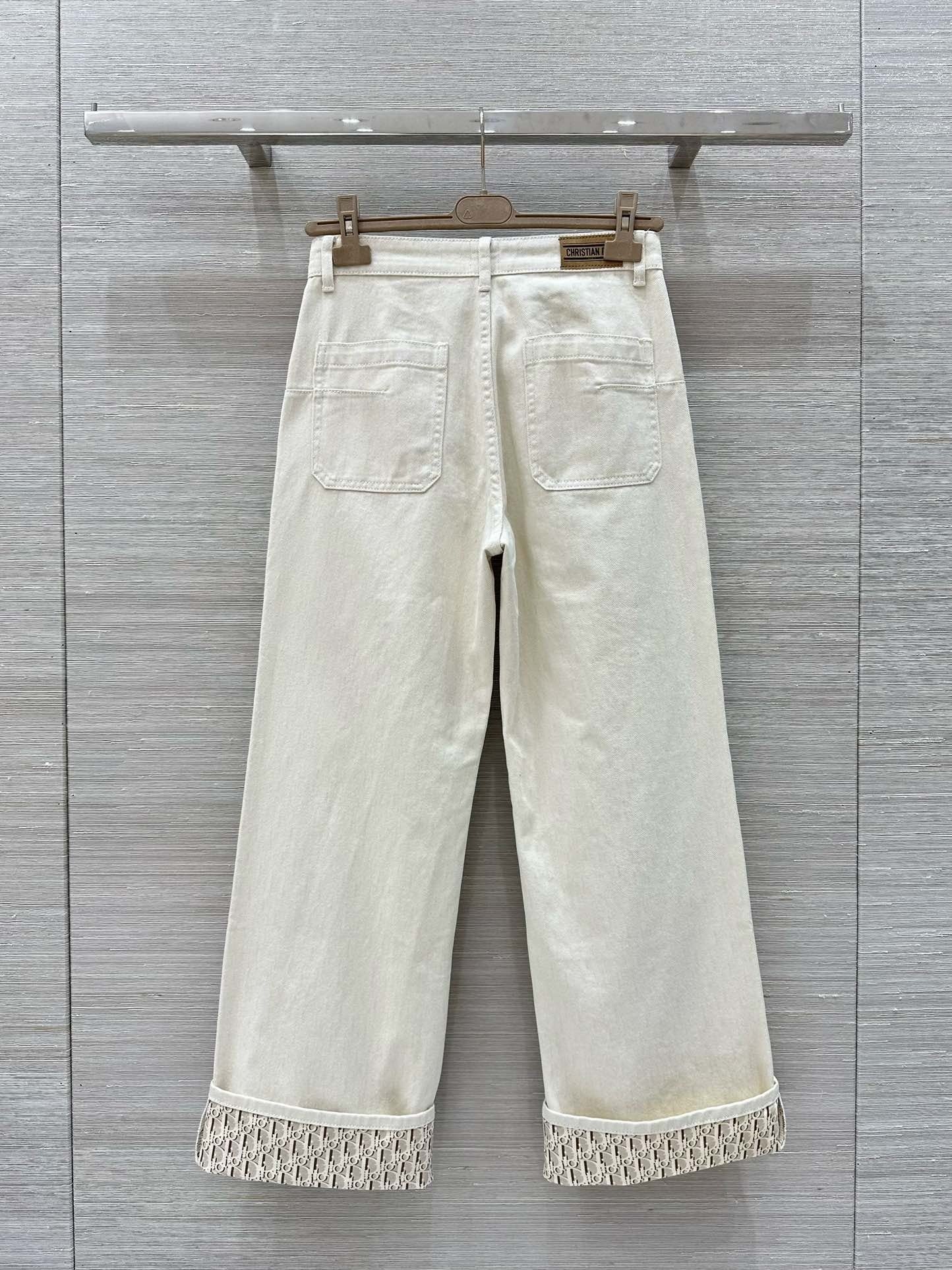 Monogram straight wide-leg jeans