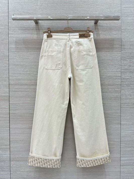 Monogram straight wide-leg jeans