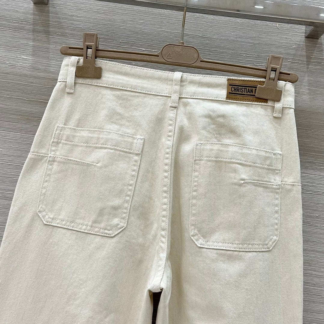 Monogram straight wide-leg jeans