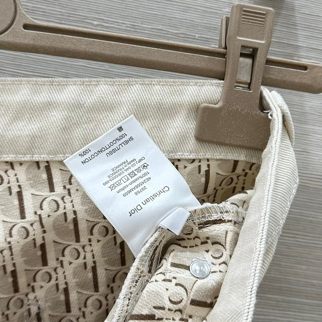 Monogram straight wide-leg jeans