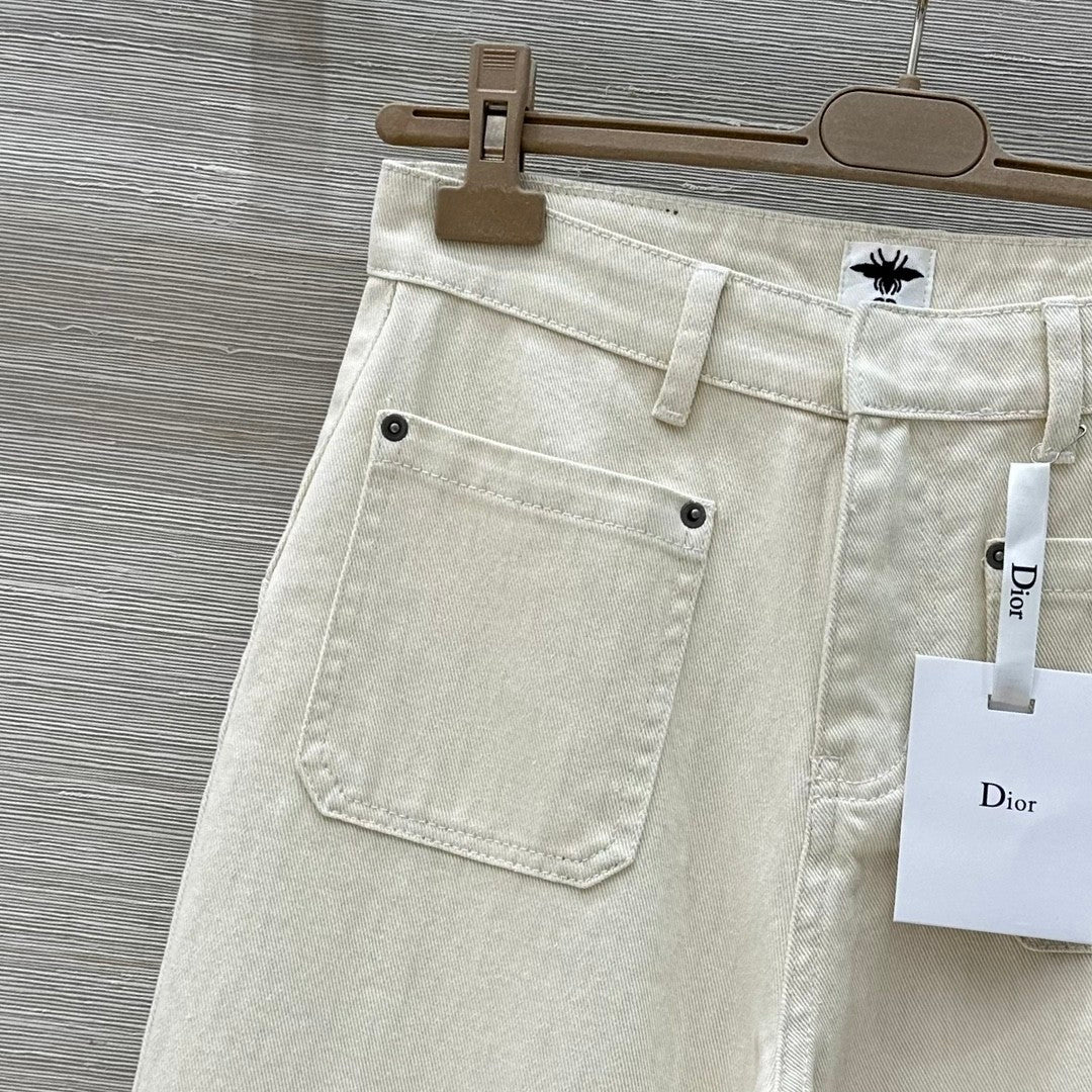Monogram straight wide-leg jeans