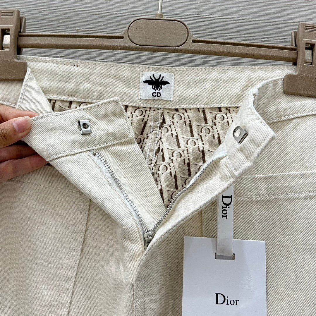 Monogram straight wide-leg jeans