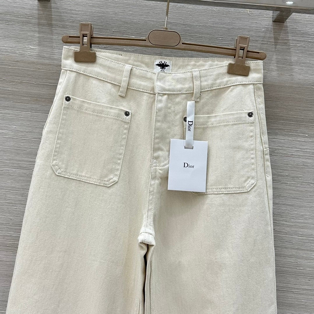 Monogram straight wide-leg jeans