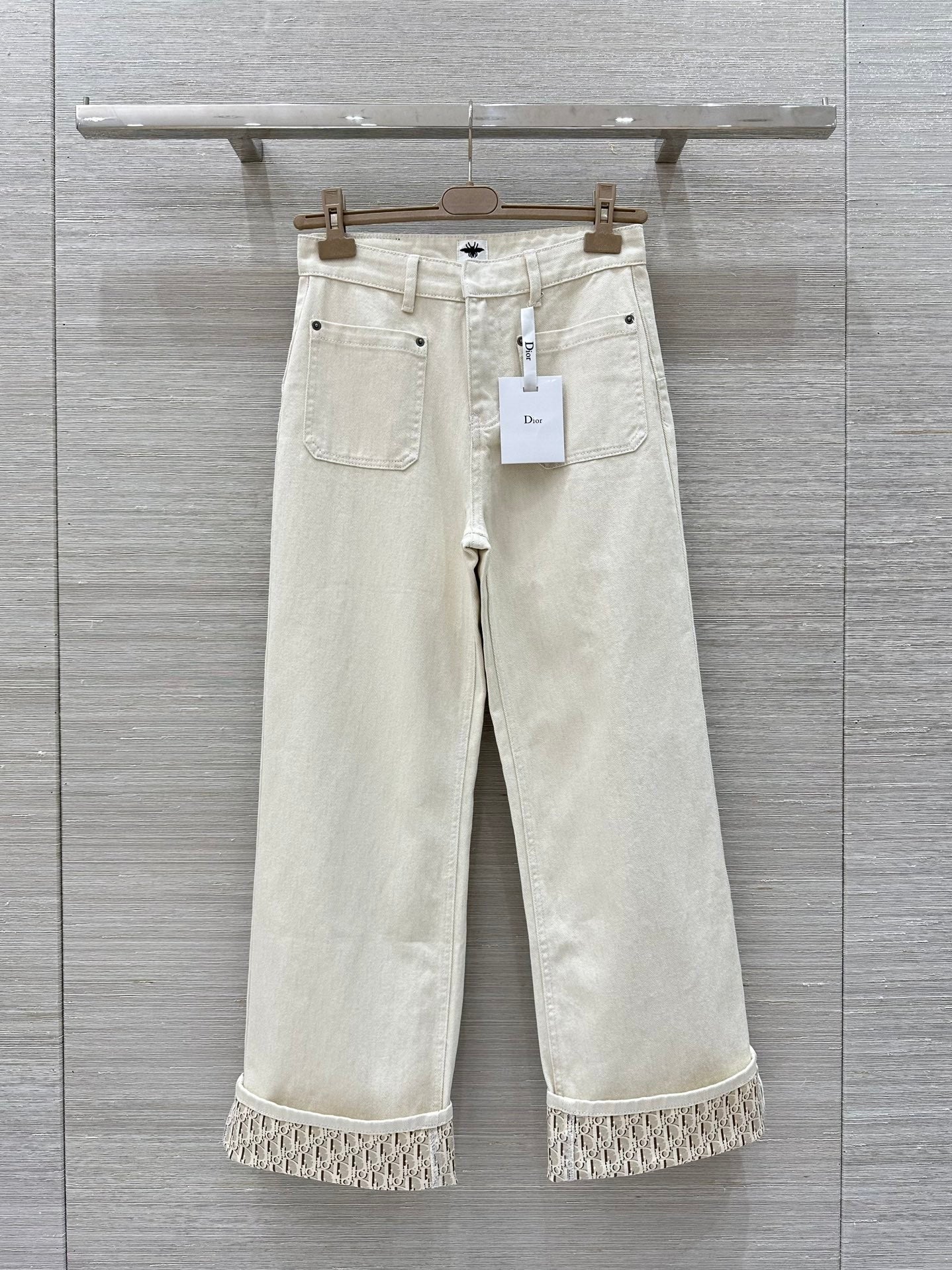 Monogram straight wide-leg jeans