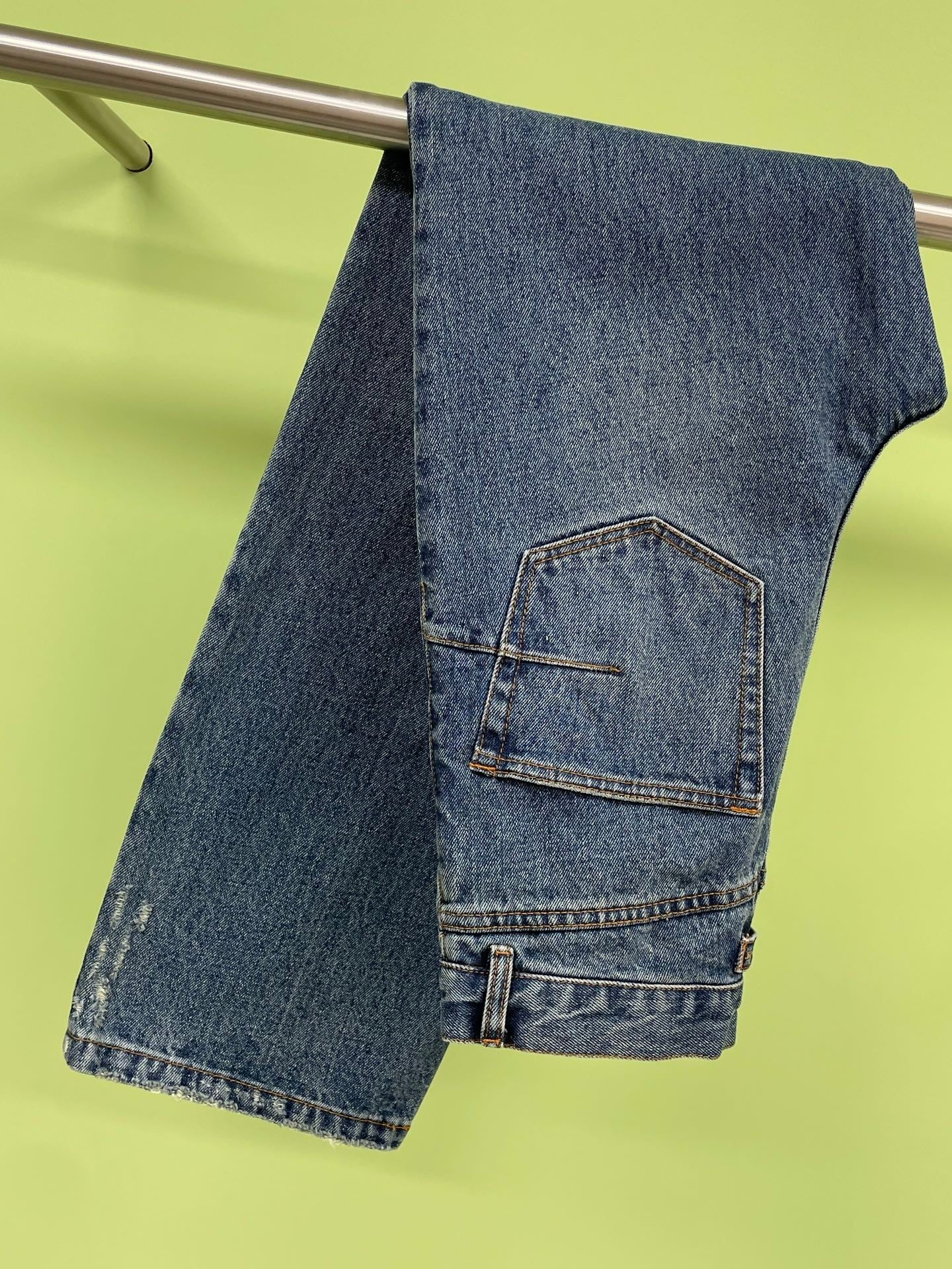 Straight-fit faded jeans